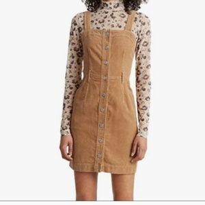 Gap tan rust corduroy overall dress small